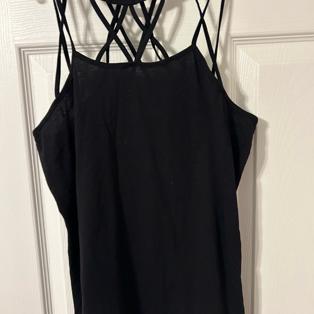Fabletics Black Backless Sleeveless Tank Top